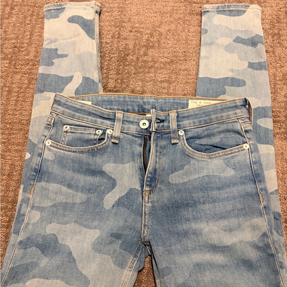 Rag & Bone Light Blue Camouflage Jeans